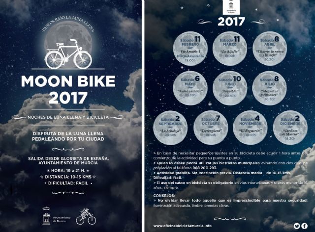 La ruta en bicicleta bajo la luna llena, la 'Moon Bike', recorrerá esta noche 'El Reguerón' - 1, Foto 1