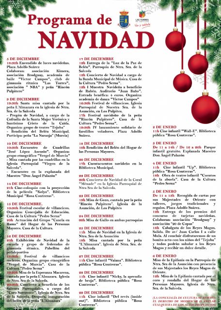 La Navidad comenzará oficialmente en Las Torres de Cotillas con el encendido de luces - 1, Foto 1