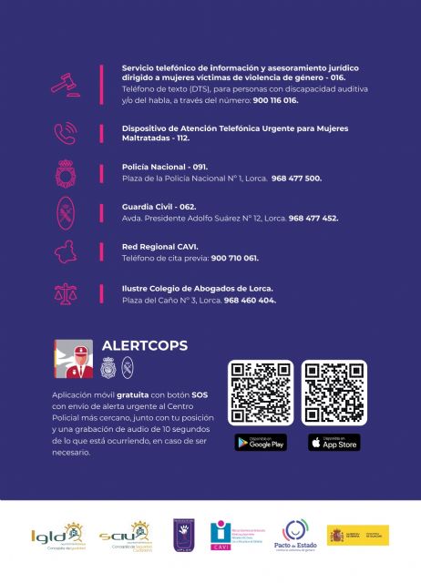 El Ayuntamiento de Lorca edita folletos y tarjetas con información de los principales recursos de emergencias, atención policial e información y asesoramiento para víctimas de violencia de género - 1, Foto 1
