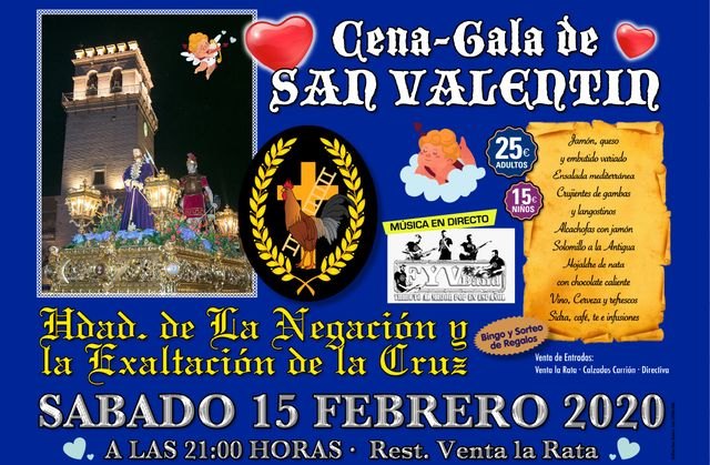 La Hermandad de La Negación celebrará su Cena-gala de San Valentín el sábado 15 de febrero, Foto 1
