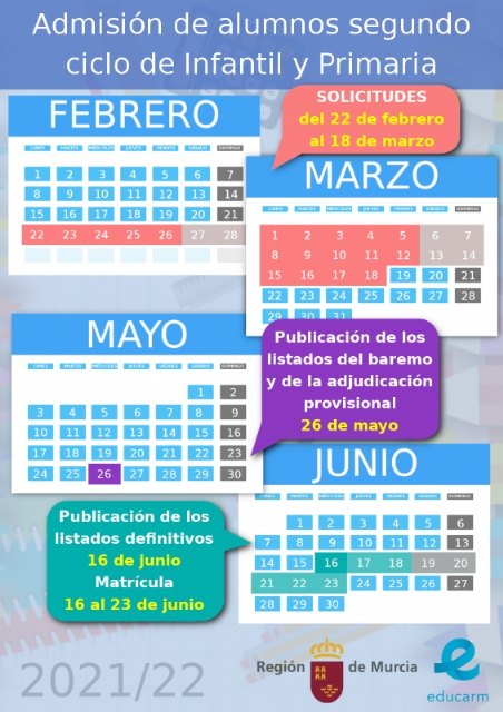 Apertura del plazo de matrcula en los colegios e institutos de Alhama para el curso 2021-2022. Del 22 de febrero al 18 de marzo, Foto 1