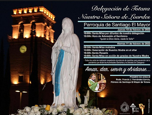 La Delegación de Totana de la Hospitalidad de Lourdes celebrará varios actos con motivo de su Festividad, Foto 1
