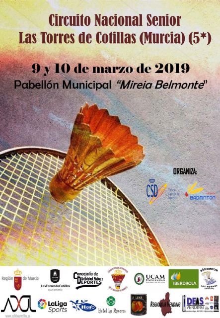 El circuito nacional senior de bádminton repite en Las Torres de Cotillas - 1, Foto 1