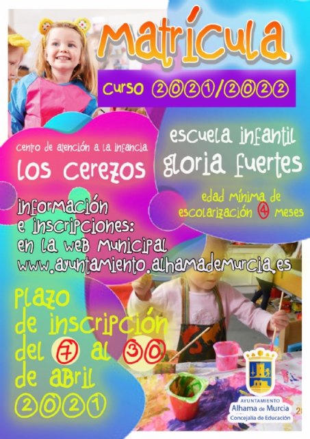 Apertura del plazo de matrícula 2021-2022 para la escuela infantil Gloria Fuertes y CAI Los Cerezos - 1, Foto 1