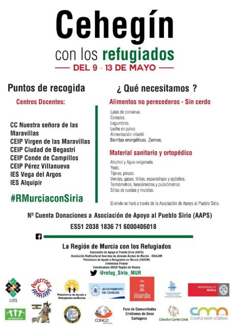 El Ayuntamiento de Cehegín participará en la campaña de ayuda a los refugiados sirios - 1, Foto 1