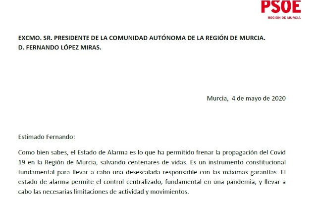 Diego Conesa: López Miras debe exigir con determinación a Casado que apoye la prórroga del estado de alarma por la salud de los murcianos y murcianas - 1, Foto 1