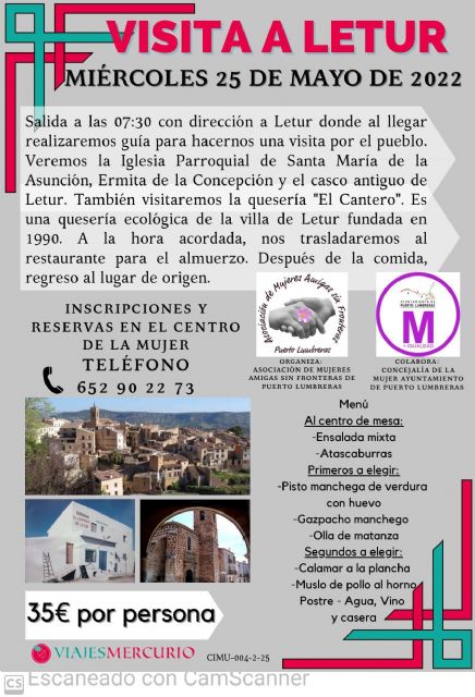 La Asociación de Mujeres Amigas sin Fronteras, junto con la Concejalía de la Mujer de Puerto Lumbreras, organiza el segundo viaje a Letur (Albacete) - 1, Foto 1