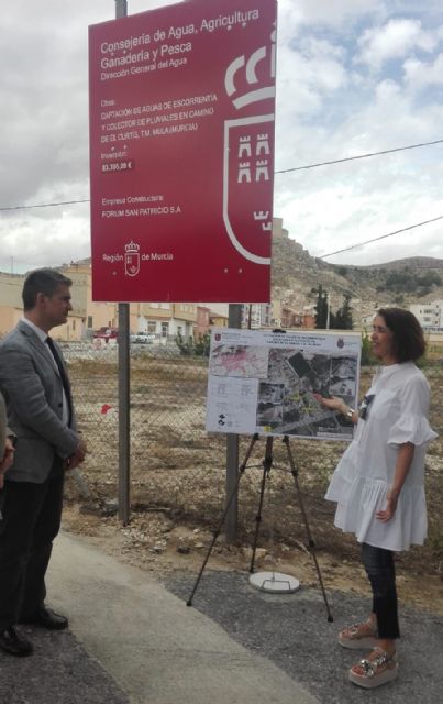 El consejero Miguel Ángel del Amor visita las obras del colector de pluviales de Mula - 1, Foto 1