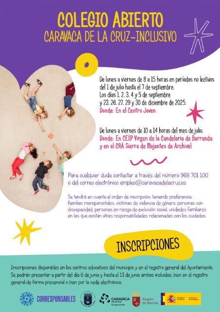 El Ayuntamiento activa una nueva edición del Plan 'Caravaca Concilia', con más de 300 plazas para facilitar la conciliación de la vida familiar y laboral - 2, Foto 2