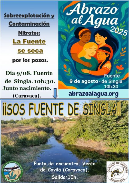 Cadena Humana en Defensa de Fuentes, Manantiales, muy amenazadas, y del Valle del Río Quípar, casi eliminado - 2, Foto 2