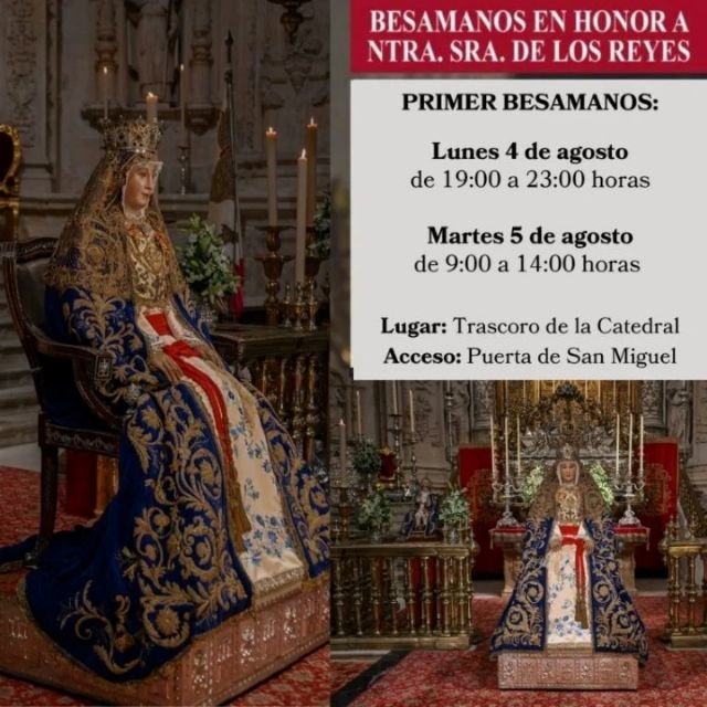 La Virgen de los Reyes se engalana con historia y devoción para el besamanos de agosto - 2, Foto 2