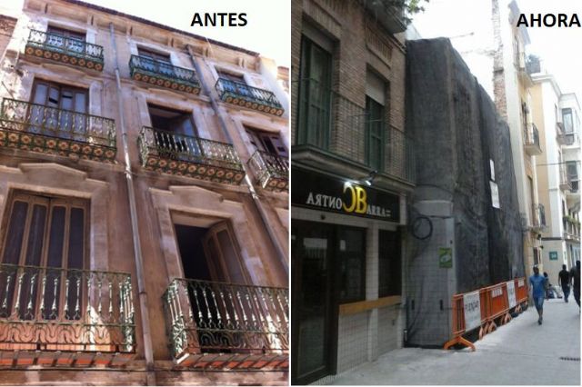 La Plataforma por el Patrimonio lamenta el derribo de un edificio histórico en el entorno de la plaza de las Flores - 1, Foto 1