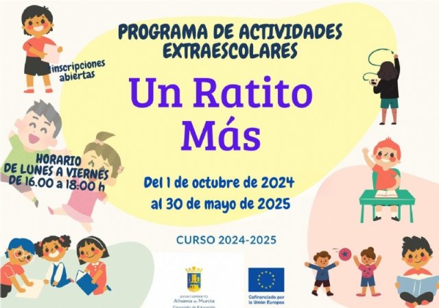 Abierto el plazo de inscripcin para el programa de actividades extraescolares Un ratito ms, Foto 1