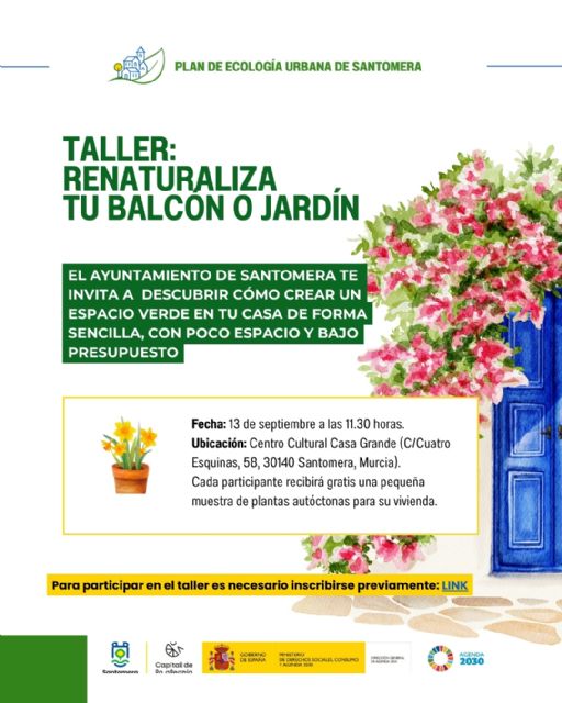 El Ayuntamiento de Santomera organiza un taller gratuito para renaturalizar tu balcón o jardín - 1, Foto 1