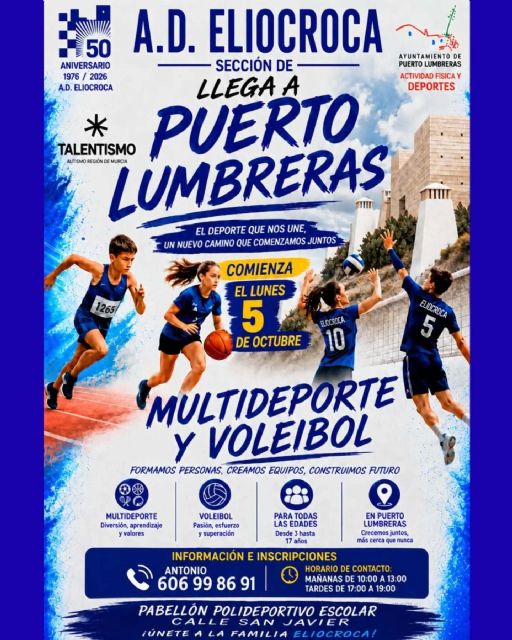 El deporte en Puerto Lumbreras sigue creciendo y, este curso, estrenará Escuela de Vóley y Multideporte en el pabellón de la calle San Javier - 2, Foto 2