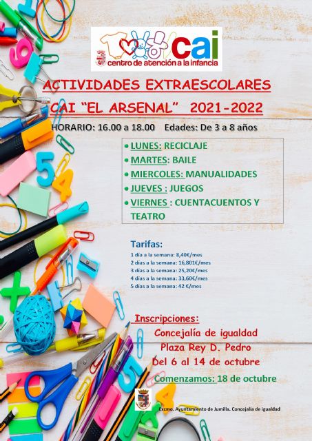 Mañana se abre el plazo de inscripciones para las actividades extraescolares del CAI - 1, Foto 1