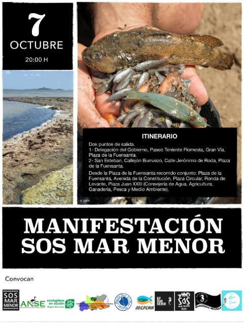El Consejo de Defensa del Noroeste apoya y anima a participar en la manifestación del próximo 7 de octubre en Murcia: SOS MAR MENOR - 3, Foto 3