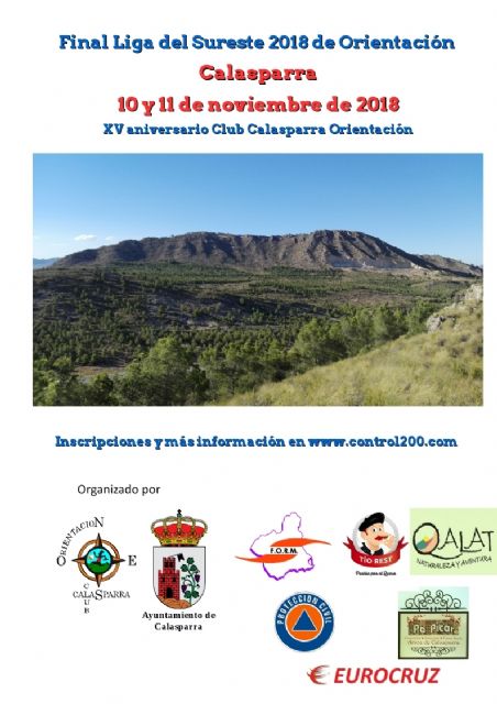 Calasparra acoge la Final de la Liga del Sureste 2018 de Orientación los próximos 10 y 11 de noviembre - 1, Foto 1