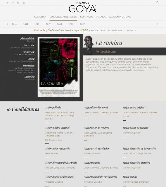 La sombra: Cine de guerrilla en Los Goya 2022 - 3, Foto 3