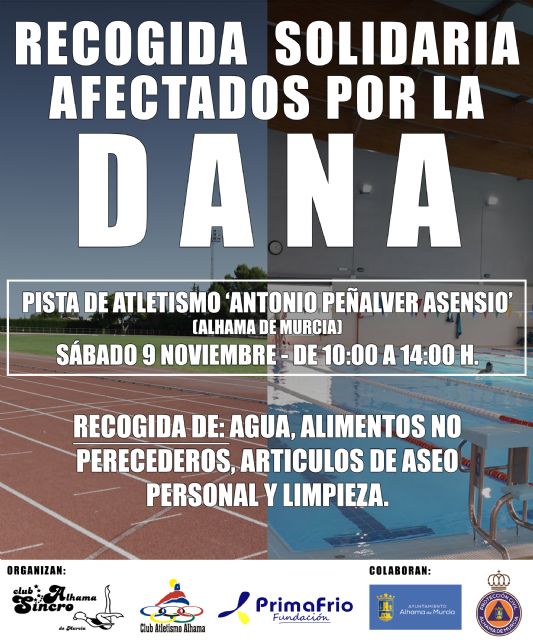 Este sbado, Recogida Solidaria del Club Sincro Alhama, Club Atletismo Alhama y la Fundacin Primafrio, Foto 1