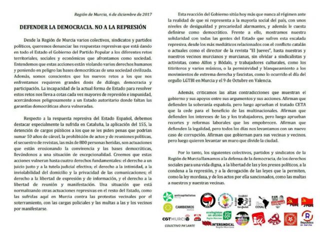 Llamamiento de las Marchas de la Dignidad de la Región Murciana a participar en la concentración del próximo día 6 de diciembre - 2, Foto 2
