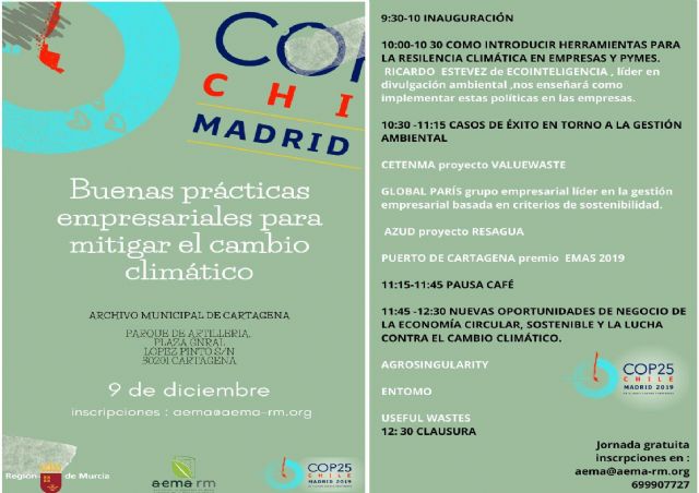 La Comunidad organiza en Cartagena una jornada que dará a conocer buenas prácticas empresariales para mitigar el cambio climático - 1, Foto 1
