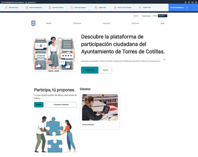 El Ayuntamiento de Las Torres de Cotillas estrena web corporativa y un portal de participación ciudadana - 1, Foto 1