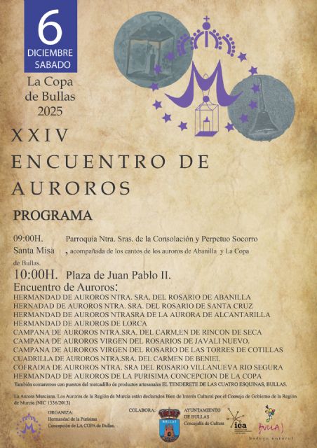 La Copa de Bullas celebra la festividad de la Purísima Concepción con un programa lleno de tradición, música y actos religiosos del 6 al 8 de diciembre - 1, Foto 1