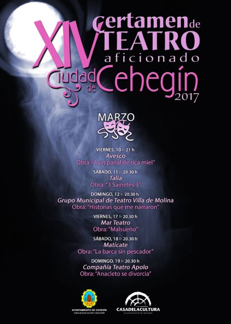 El XIV Certamen de Teatro Aficionado ´Ciudad de Cehegín´ comienza el próximo viernes con la obra ´A un panal de rica miel´ - 1, Foto 1