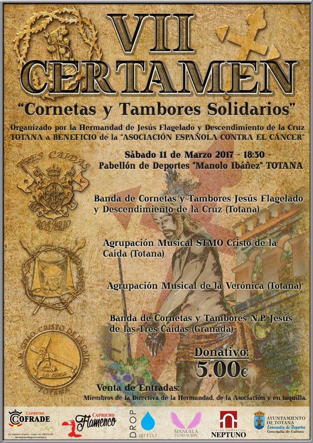 El VII certamen Cornetas y Tambores Solidarios tendrá lugar hoy sábado 11 de marzo, Foto 1