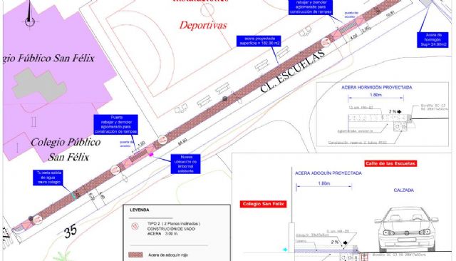 Comienzan las obras de acceso peatonal al colegio CEIP San Félix de Zarandona - 1, Foto 1