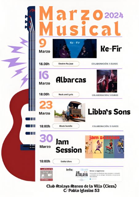 Programa de conciertos marzo musical 2024 en el Club Atalaya - 1, Foto 1