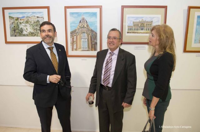 El pintor Juan Martínez plasma en plumilla detalles de los edificios modernistas de Cartagena en el siglo XX - 2, Foto 2