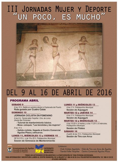 El sábado comienzan las terceras jornadas Mujer y Deporte - 1, Foto 1