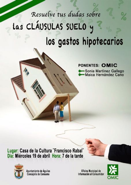 La Concejalía de Consumo organiza una charla informativa sobre cláusulas suelo y gastos hipotecarios - 1, Foto 1