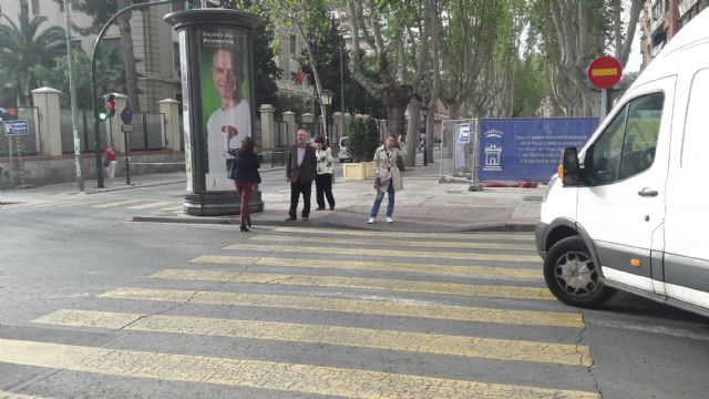 Ahora Murcia pide que se señalicen los pasos de peatones de Alfonso X afectados por las obras de peatonalización - 1, Foto 1