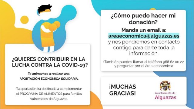 El Ayuntamiento de Alguazas pone en marcha un sistema para que los ciudadanos puedan realizar donaciones económicas para la lucha contra la COVID-19 - 1, Foto 1