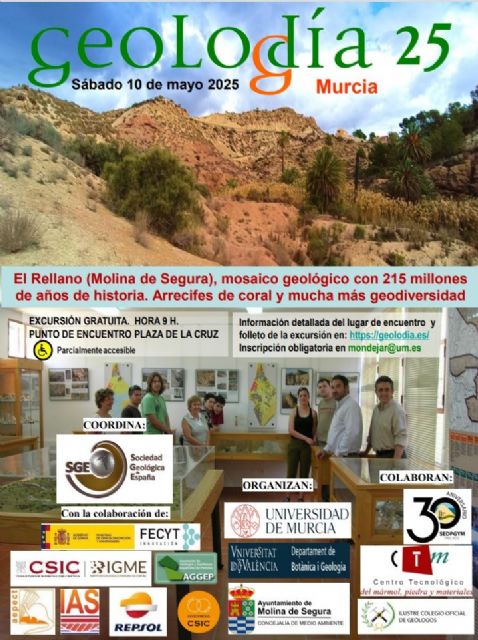 El Ayuntamiento de Molina de Segura colabora en el Geolodía 2025 con una ruta guiada por El Rellano y el Parque Ecológico Vicente Blanes para descubrir su asombroso patrimonio geológico - 1, Foto 1