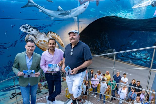 Kraser presenta su mural ´Inflexión Acuática´ en la calle Gisbert de Cartagena - 1, Foto 1