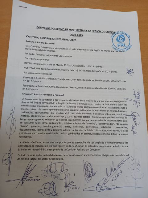 Las personas trabajadoras de la hostelería de la Región de Murcia consiguen una revisión salarial anual - 1, Foto 1