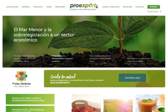 La web de Proexport, finalista de los XII Premios Web Región de Murcia - 1, Foto 1