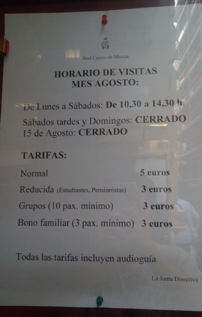 Ahora Murcia exigirá que el Casino devuelva los 10 millones públicos de la restauración si sigue sin ofrecer visitas gratuitas - 1, Foto 1