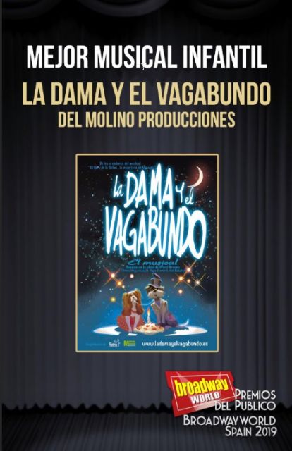 La producción lorquina 'La Dama y el Vagabundo' elegida mejor musical infantil de los premios del público de la prestigiosa revista BroadwayWorld Spain - 1, Foto 1
