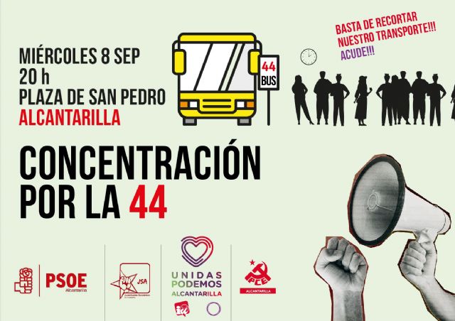 IU-Verdes de Alcantarilla acuerda con el Psoe iniciar movilizaciones en defensa de la línea 44 - 1, Foto 1
