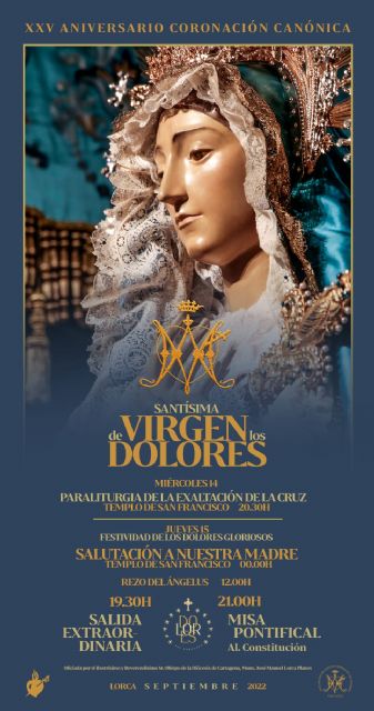 El Paso Azul organiza una amplia programación de actos para conmemorar el vigésimo quinto aniversario de la Coronación Canónica de la Virgen de los Dolores - 1, Foto 1