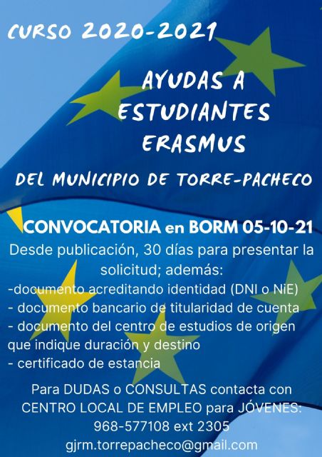 Abierta convocatoria subvenciones complementarias a lasBecas ERASMUS - 1, Foto 1