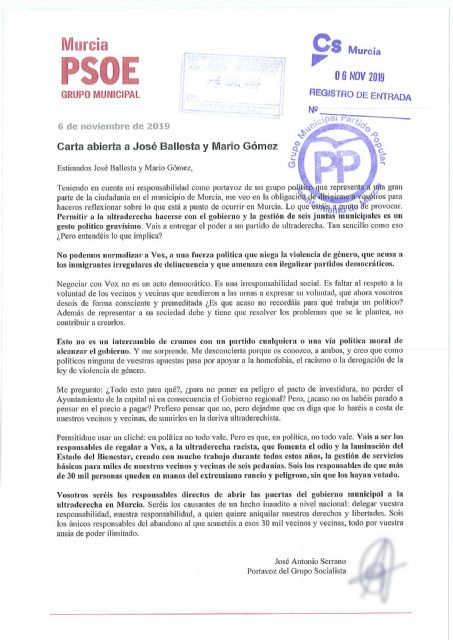 Carta abierta a José Ballesta y Mario Gómez - 1, Foto 1