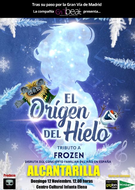 El origen del hielo, musical tributo a Frozen, llega el próximo 12 de noviembre al Centro Cultural Infanta Elena de Alcantarilla, a partir de las 12:00h. Las entradas están disponibles a través de la página web de Giglon.com - 1, Foto 1
