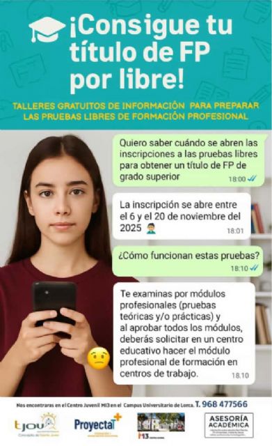 El Ayuntamiento de Lorca impulsa talleres informativos para preparar las Pruebas Libres de Formación Profesional - 2, Foto 2