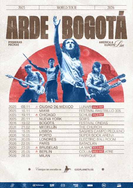 Arde Bogotá agota entradas en su World Tour